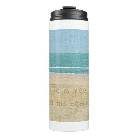 Bouteilles Isothermes La vie est grande à la plage, les vagues de sable (Devant)