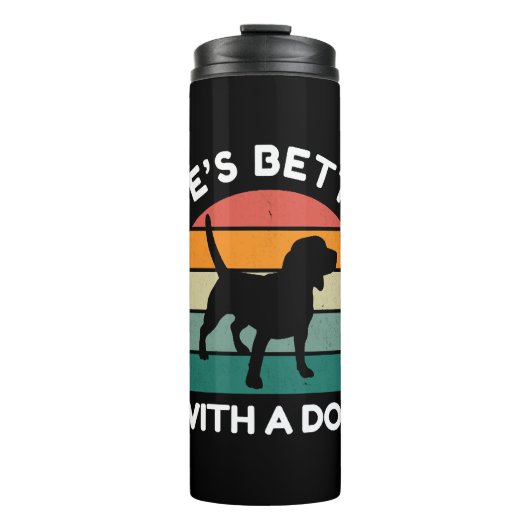 Bouteilles Isothermes La vie est meilleure avec un chien - Design Amoure (Devant)