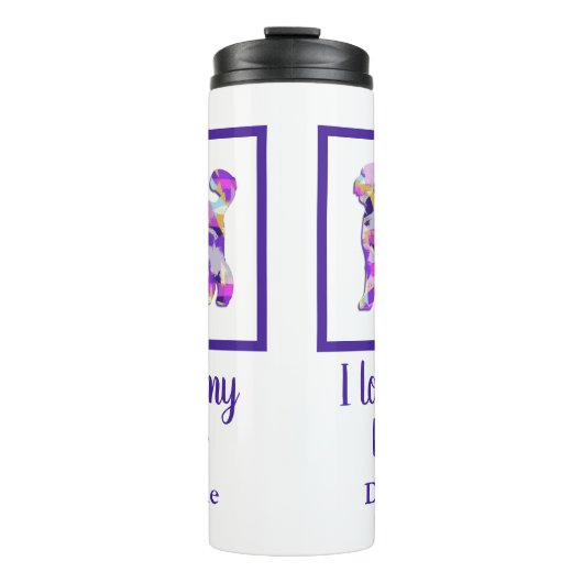Bouteilles Isothermes Labradoodé mignon chien Silhouette violet PY&B (Devant)