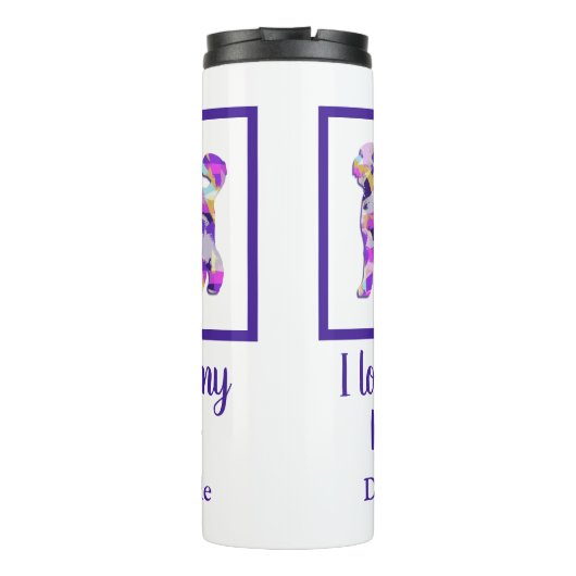 Bouteilles Isothermes Labradoodé mignon chien Silhouette violet PY&B (Dos)