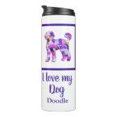 Bouteilles Isothermes Labradoodé mignon chien Silhouette violet PY&B (Tourné sur la droite)