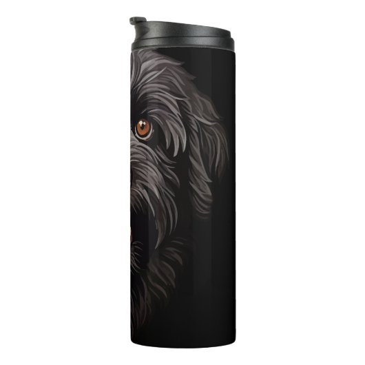 Bouteilles Isothermes Labradoodle Chien noir (Tourné sur la droite)