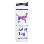 Bouteilles Isothermes Labrador Retriever Chien Silhouette Purple PY&B (Tourné sur la gauche)