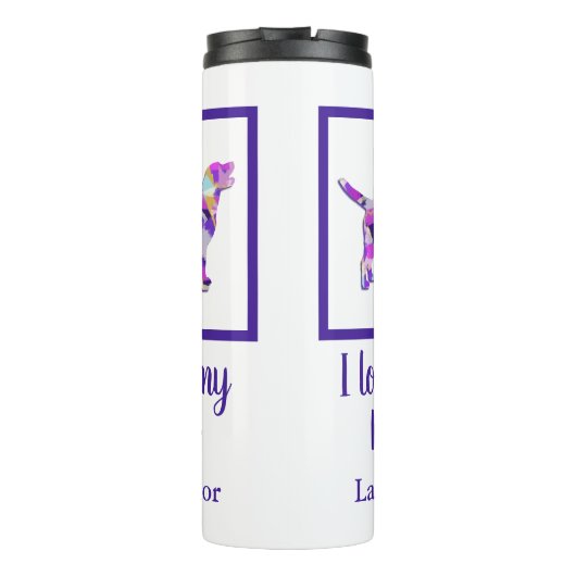 Bouteilles Isothermes Labrador Retriever Chien Silhouette Purple PY&B (Dos)