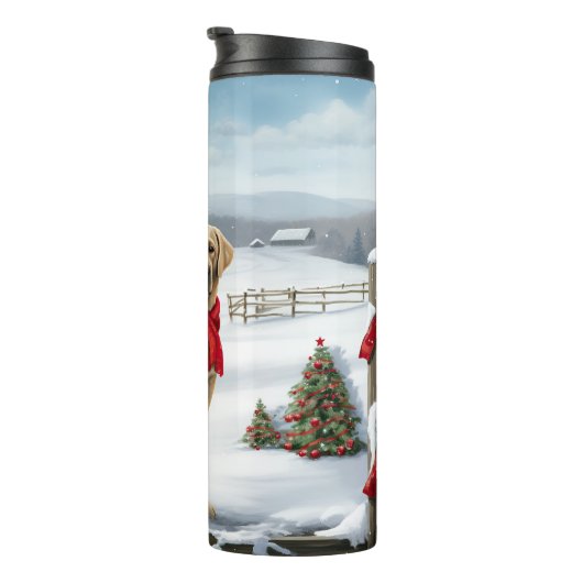 Bouteilles Isothermes Labrador Retriever Dog in Snow Christmas (Tourné sur la droite)
