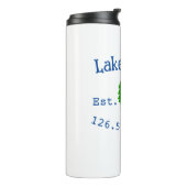 Bouteilles Isothermes Lake house et. Date année coordonnées personnalisé (Tourné sur la gauche)