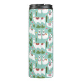 Bouteilles Isothermes Lamas mignons sur le motif turquoise (Dos)