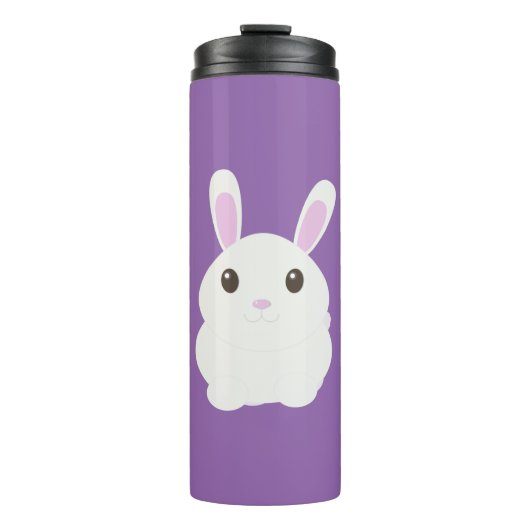 Bouteilles Isothermes Lapin blanc adorable (Devant)