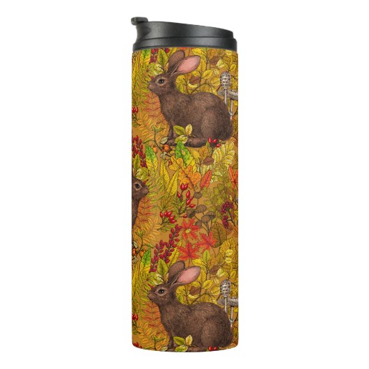 Bouteilles Isothermes Lapin d'automne sur ocre (Tourné sur la droite)