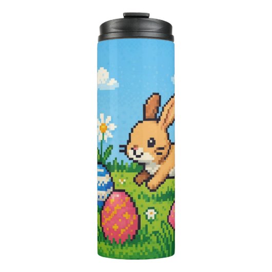 Bouteilles Isothermes lapin de Pâques mignon 8 bits (Devant)