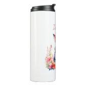 Bouteilles Isothermes Lapin lapin personnalisé en Fleurs roses (Tourné sur la gauche)