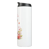 Bouteilles Isothermes Lapin lapin personnalisé en Fleurs roses (Tourné sur la droite)