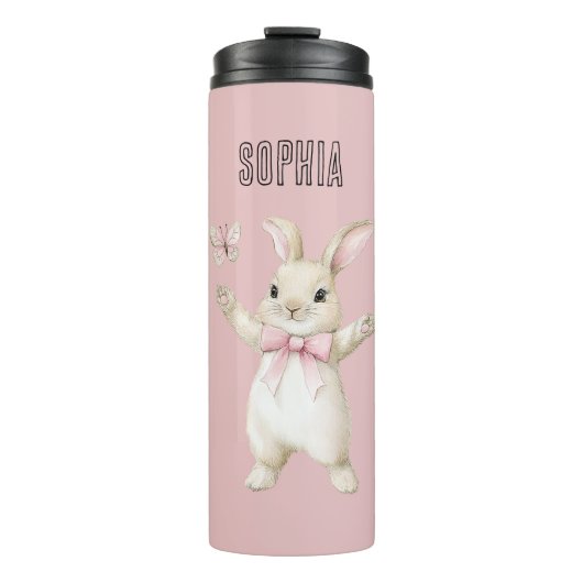 Bouteilles Isothermes Lapin Papillon Blush Rose (Devant)