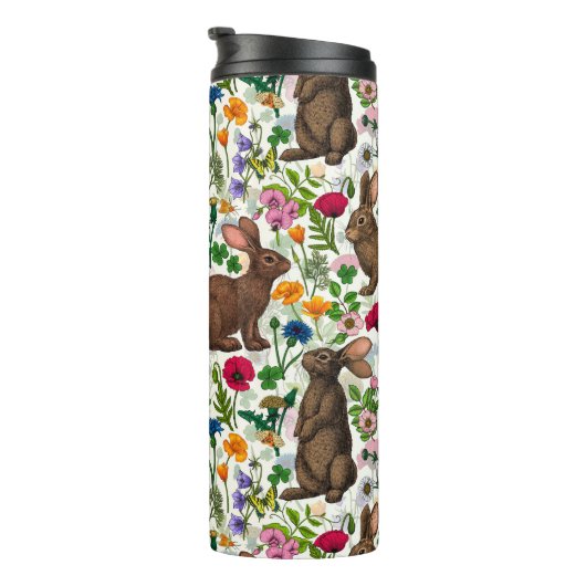 Bouteilles Isothermes Lapins et fleur sauvage (Tourné sur la droite)