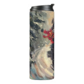 Bouteilles Isothermes Lapphund Finlandais Chien à cheval Moto Noël (Tourné sur la gauche)