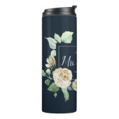 Bouteilles Isothermes L'aquarelle crème s'est levée | nouvelle Mme (Tourné sur la gauche)