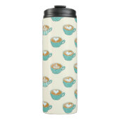 Bouteilles Isothermes Latte Art dans de mignons cafés bleus (Devant)