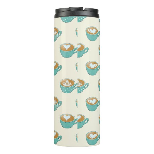 Bouteilles Isothermes Latte Art dans de mignons cafés bleus (Dos)