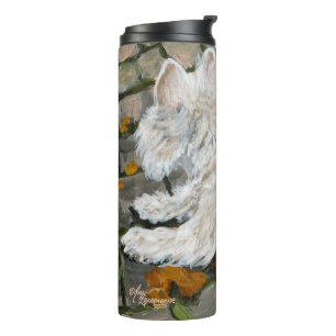 Bouteilles Isothermes L'automne laisse Westie sur Patio
