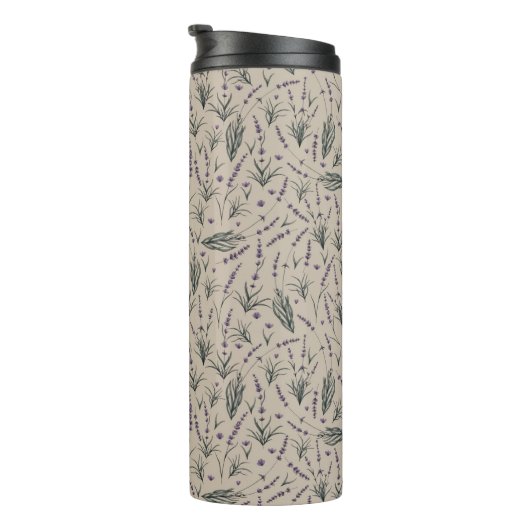 Bouteilles Isothermes Lavender Botanical Pattern Thermal Tumbler (Tourné sur la droite)