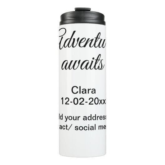 Bouteilles Isothermes L'aventure commence ajouter nom date année lieu (Devant)