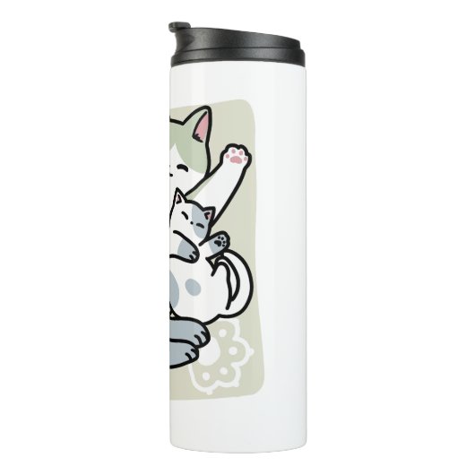 Bouteilles Isothermes Laze Furr Days - Cute Lazy Cats Design (Tourné sur la droite)