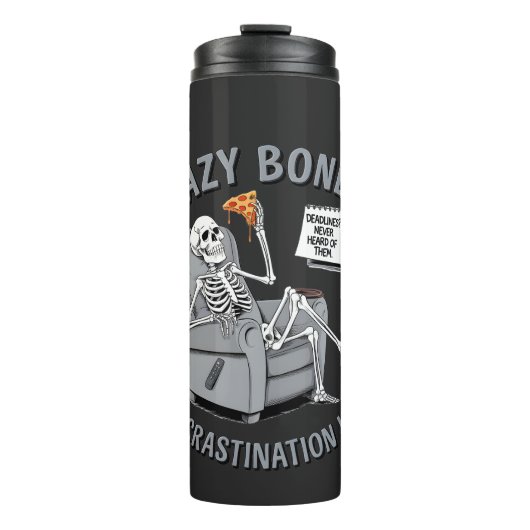 Bouteilles Isothermes Lazy Bones - Procrastination King Funny Skeleton (Devant)