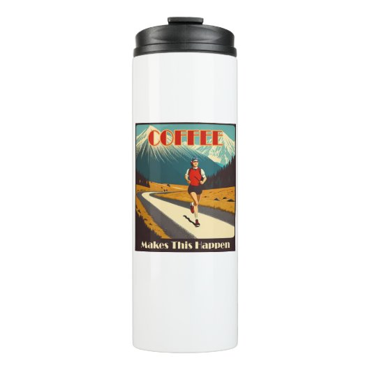 Bouteilles Isothermes Le Café Fait Que Cela Se Produit En Cours D'Exécut (Devant)