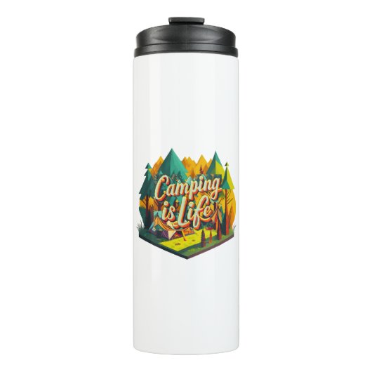 Bouteilles Isothermes Le camping est la vie (Devant)