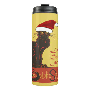 Bouteilles Isothermes Le Chat Noel Noël Vectoriel de Dérision