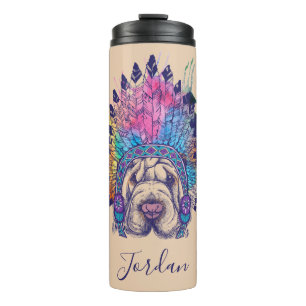 Bouteilles Isothermes Le chef indien indigène de Sharpei   ajoutent