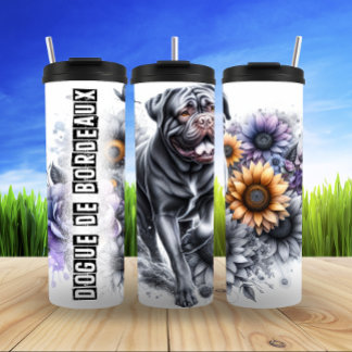 Bouteilles Isothermes Le contraste floral du Dogue de Bordeaux