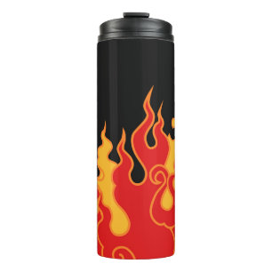 Bouteilles Isothermes Le feu. Langues flammes sur un arrière - plan noir
