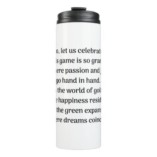 Bouteilles Isothermes Le frisson du golfeur (Devant)