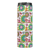 Bouteilles Isothermes le griffonnage fleurit le motif d'arrière - plan (Dos)