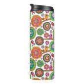 Bouteilles Isothermes le griffonnage fleurit le motif d'arrière - plan (Tourné sur la droite)