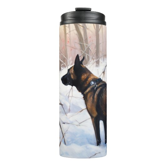Bouteilles Isothermes Le Malinois Belge Laisser Neige Noël (Devant)
