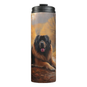 Bouteilles Isothermes Le Mastiff tibétain en automne les feuilles automn