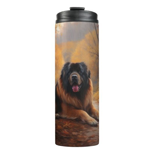 Bouteilles Isothermes Le Mastiff tibétain en automne les feuilles automn (Devant)