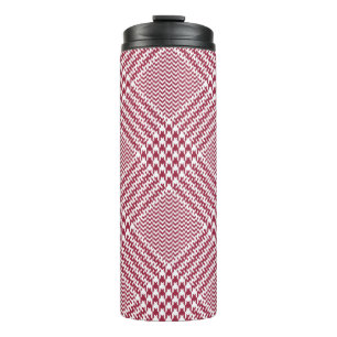 Bouteilles Isothermes Le motif plaid en verre brillant en rouge et blanc