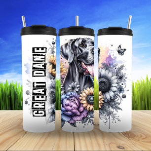 Bouteilles Isothermes Le regard floral doux de Great Dane