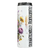 Bouteilles Isothermes Le regard joyeux fleuri d'un berger australien (Dos)