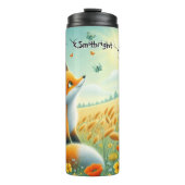 Bouteilles Isothermes Le renard regarde les papillons dans un champ de b (Devant)