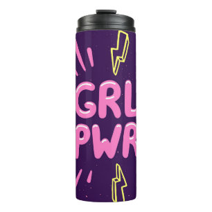 Bouteilles Isothermes Le slogan féministe "Girl power", arrière - plan v