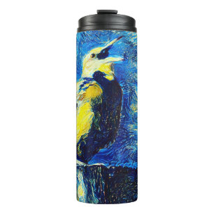 Bouteilles Isothermes Le style VanGogh aux oiseaux solitaires