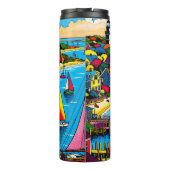 Bouteilles Isothermes Le vignoble de Martha | Art Abstrait coloré (Dos)