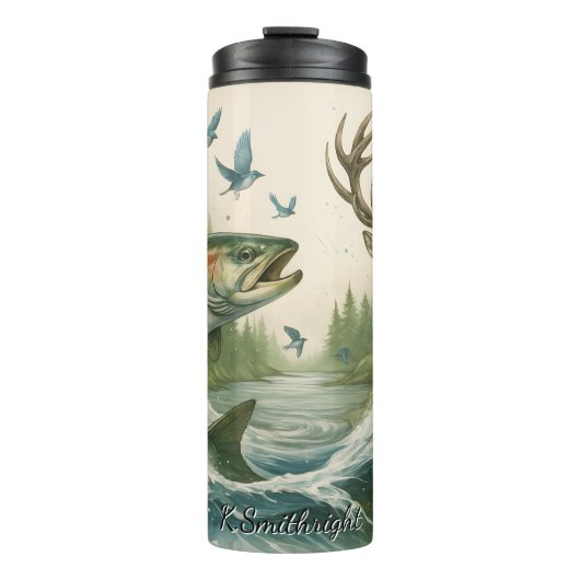 Bouteilles Isothermes Leaping Rainbow Trout Forest Deer (Devant)