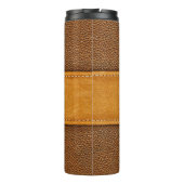 Bouteilles Isothermes Leather Luxe : Elégance Brown avec points (Dos)