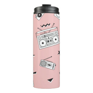 Bouteilles Isothermes Lecteurs à cassette vintage : motif rétro.