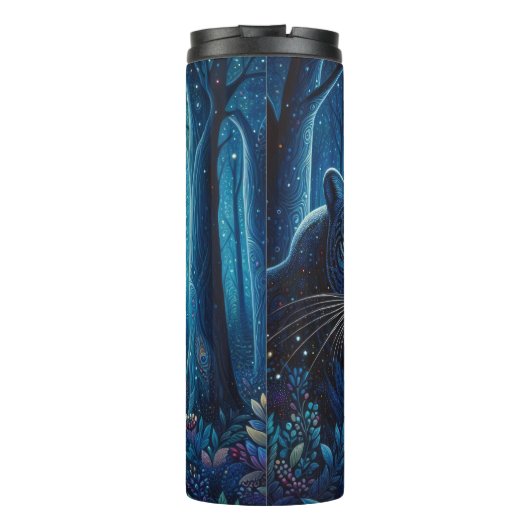Bouteilles Isothermes Leopard bleu dans une forêt éclairée par la lune (Dos)